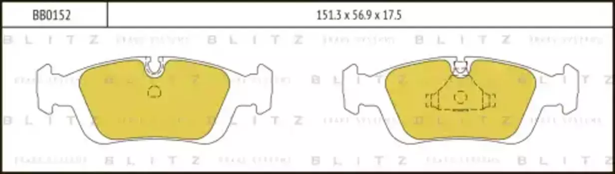 Тормозные колодки дисковые BLITZ BB0152