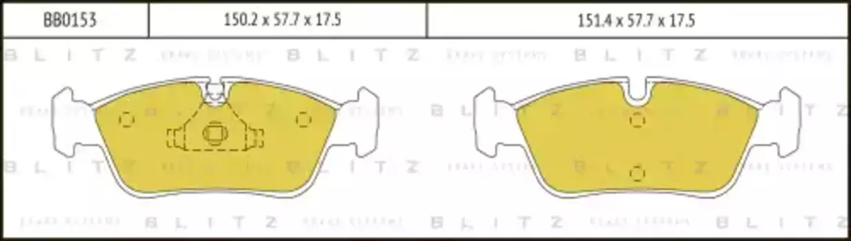 Тормозные колодки дисковые BLITZ BB0153