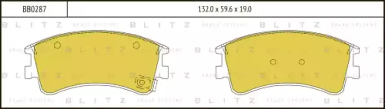 Тормозные колодки дисковые BLITZ BB0287