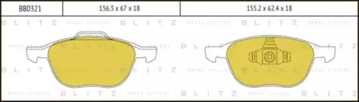 Тормозные колодки дисковые BLITZ BB0321