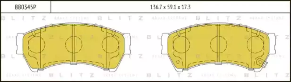 Тормозные колодки дисковые BLITZ BB0345P