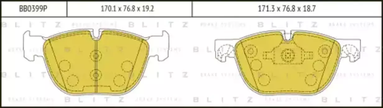 Тормозные колодки дисковые BLITZ BB0399P