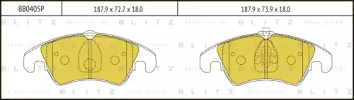 Тормозные колодки дисковые BLITZ BB0405P