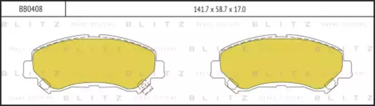 Тормозные колодки дисковые BLITZ BB0408