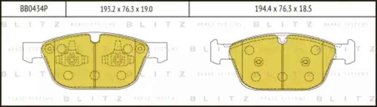 Тормозные колодки дисковые BLITZ BB0434P