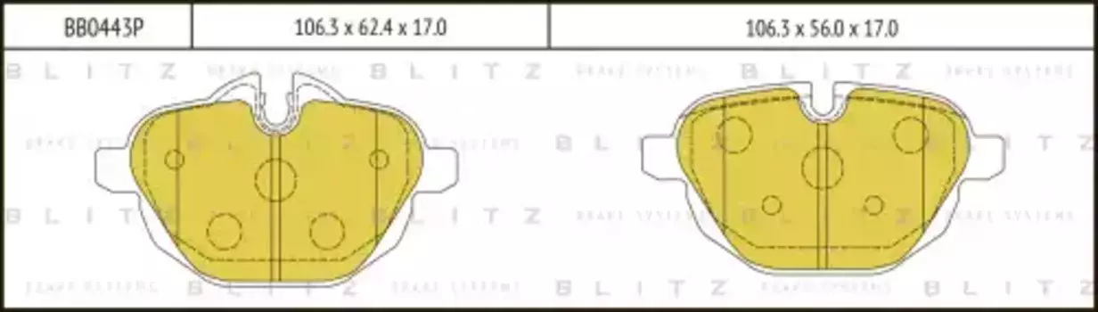 Тормозные колодки дисковые BLITZ BB0443P