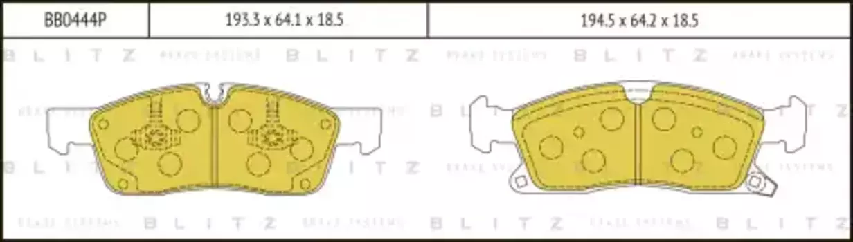 Тормозные колодки дисковые BLITZ BB0444P