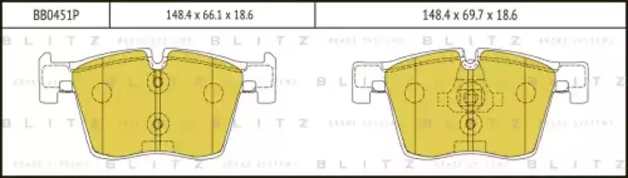 Тормозные колодки дисковые BLITZ BB0451P