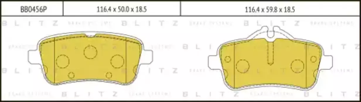 Тормозные колодки дисковые BLITZ BB0456P