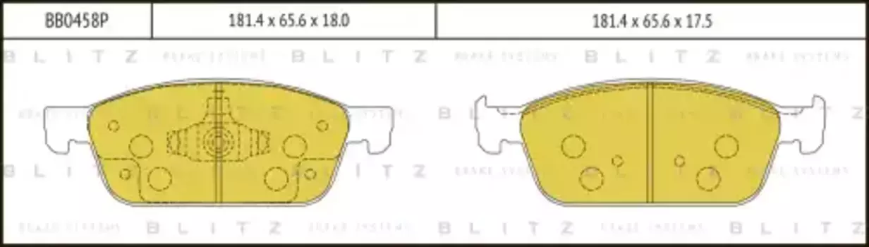 Тормозные колодки дисковые BLITZ BB0458P