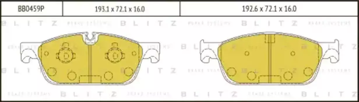 Тормозные колодки дисковые BLITZ BB0459P