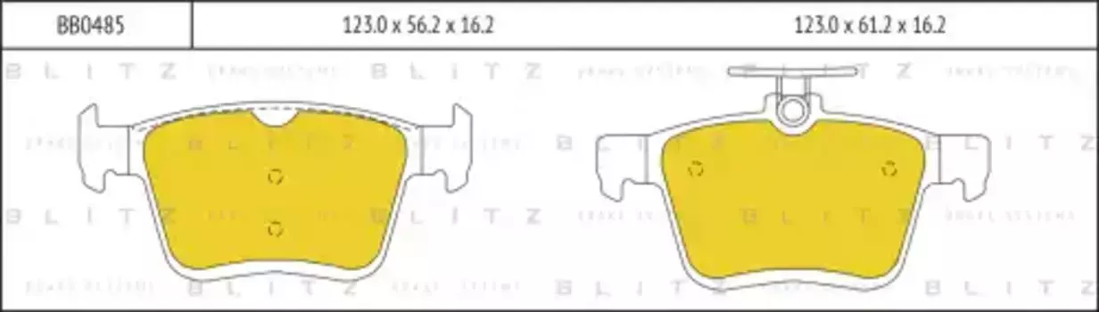 Тормозные колодки дисковые BLITZ BB0485
