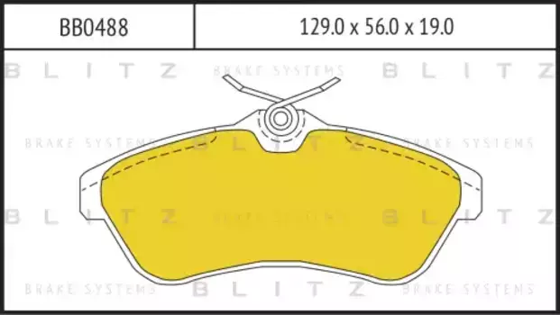 Тормозные колодки дисковые BLITZ BB0488