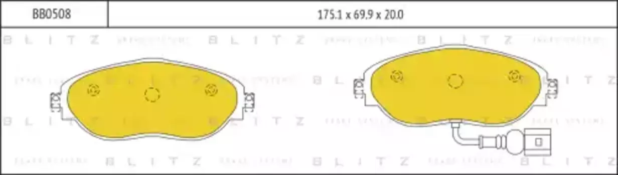Тормозные колодки дисковые BLITZ BB0508