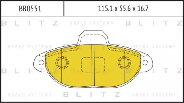 Тормозные колодки дисковые BLITZ BB0551