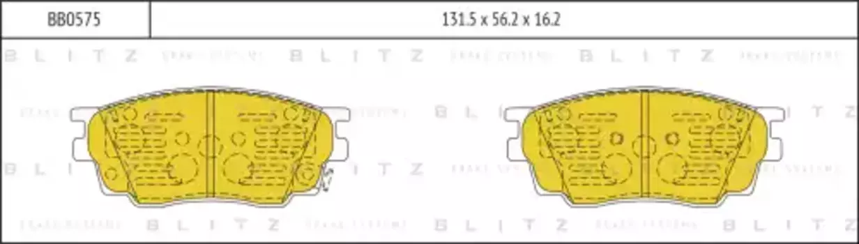Тормозные колодки дисковые BLITZ BB0575