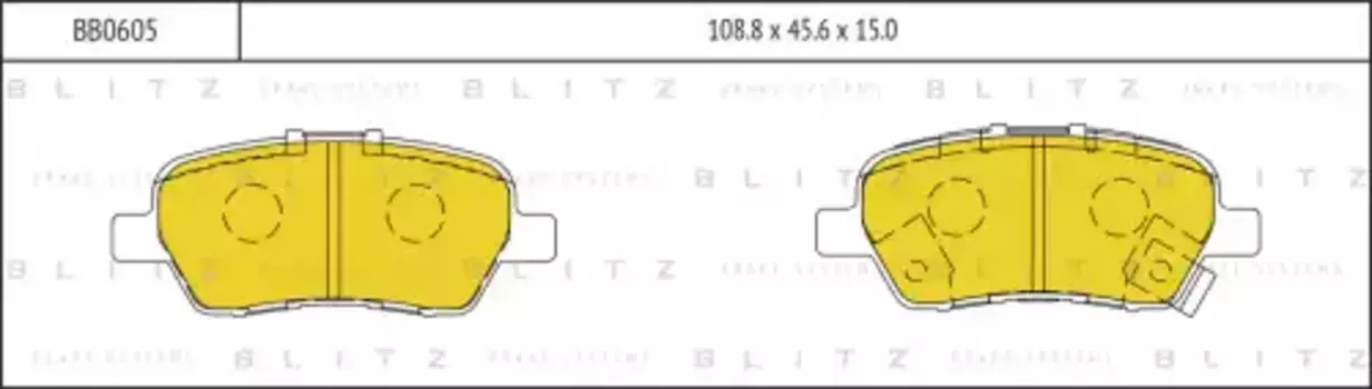 Тормозные колодки дисковые BLITZ BB0605