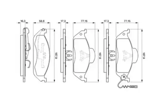 Тормозные колодки дисковые BOSCH 0 986 424 611