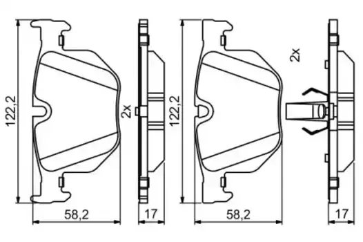 Тормозные колодки дисковые BOSCH 986494862