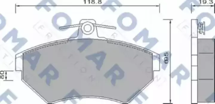 Тормозные колодки дисковые FOMAR 51647681