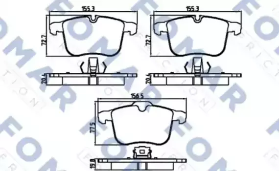 Тормозные колодки дисковые FOMAR FO910681
