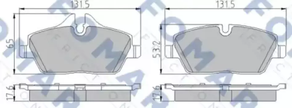 Тормозные колодки дисковые FOMAR FO928281