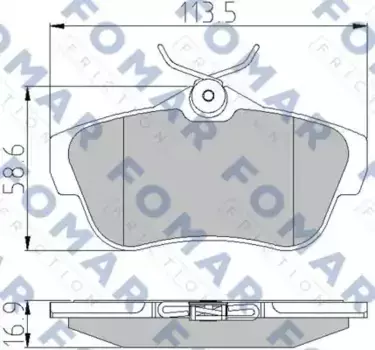 Тормозные колодки дисковые FOMAR FO930381