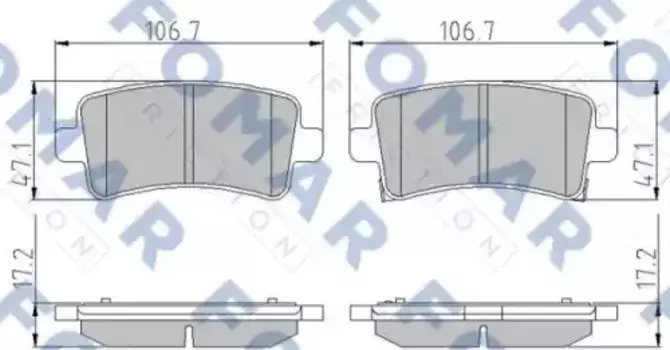 Тормозные колодки дисковые FOMAR FO936381