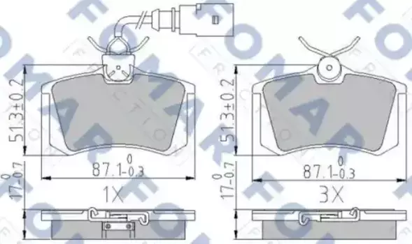 Тормозные колодки дисковые FOMAR FO 904581