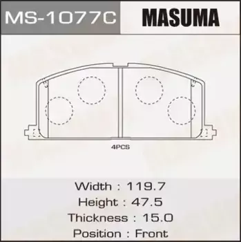 Тормозные колодки дисковые MASUMA MS1077