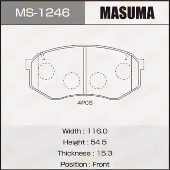 Тормозные колодки дисковые MASUMA MS1246