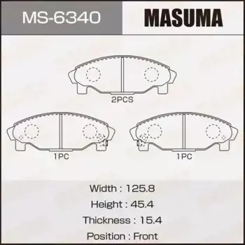 Тормозные колодки дисковые MASUMA MS6340