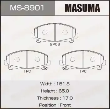 Тормозные колодки дисковые MASUMA MS8901