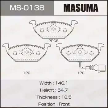 Тормозные колодки дисковые MASUMA MS-0138