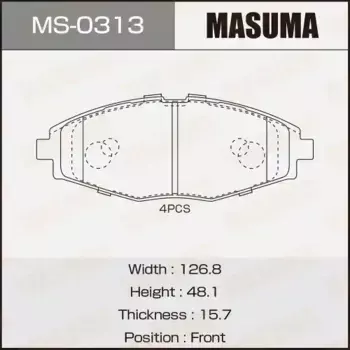 Тормозные колодки дисковые MASUMA MS-0313