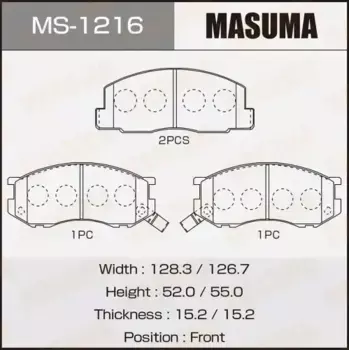 Тормозные колодки дисковые MASUMA MS-1216