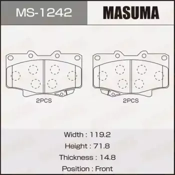 Тормозные колодки дисковые MASUMA MS-1242