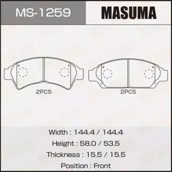 Тормозные колодки дисковые MASUMA MS-1259