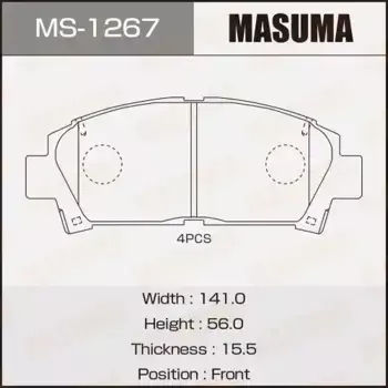 Тормозные колодки дисковые MASUMA MS-1267