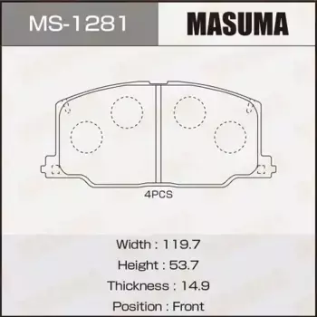 Тормозные колодки дисковые MASUMA MS-1281