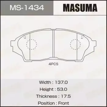 Тормозные колодки дисковые MASUMA MS-1434