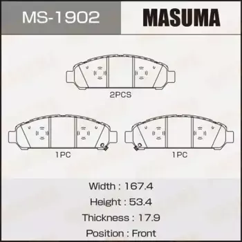Тормозные колодки дисковые MASUMA MS-1902