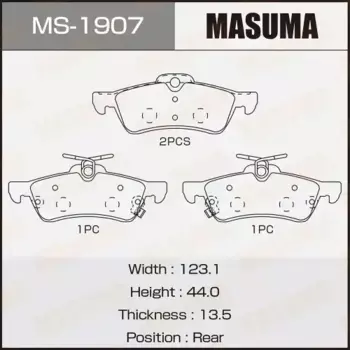 Тормозные колодки дисковые MASUMA MS-1907