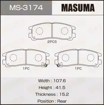 Тормозные колодки дисковые MASUMA MS-3174