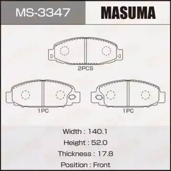 Тормозные колодки дисковые MASUMA MS-3347