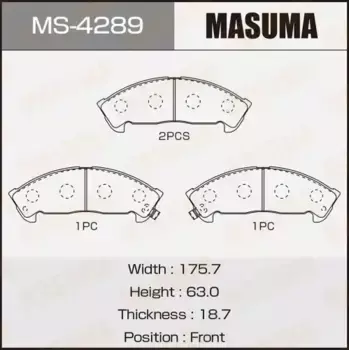 Тормозные колодки дисковые MASUMA MS-4289
