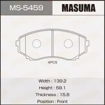 Тормозные колодки дисковые MASUMA MS-5459
