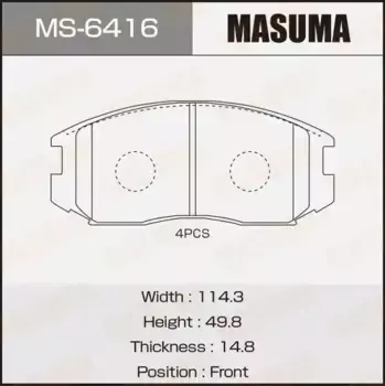 Тормозные колодки дисковые MASUMA MS-6416