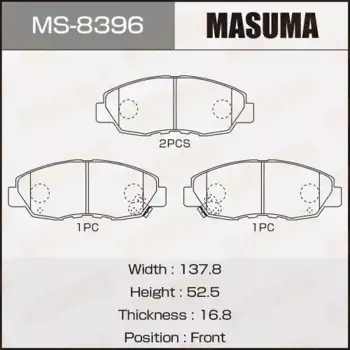 Тормозные колодки дисковые MASUMA MS-8396