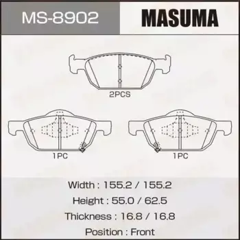 Тормозные колодки дисковые MASUMA MS-8902